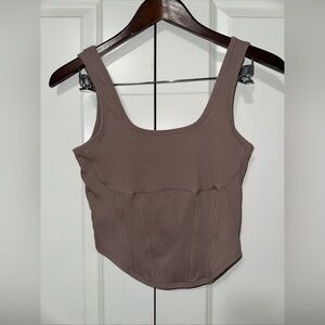 Pink Victoria Secret Stretch Cropped Soft Tank Top L